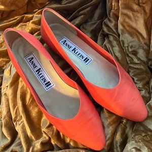 Orange & Gold Vintage Anne Klein II Flats in Good Condition. Made in Italy.